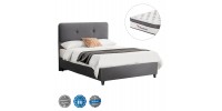 ΚΡΕΒΑΤΙ DOLORES ΜΕ ΣΤΡΩΜΑ HM10746.01 ΓΚΡΙ ΒΕΛΟΥΔΟ--ΓΙΑ 120x200εκ