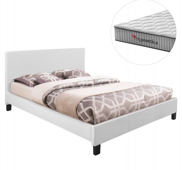ΚΡΕΒΑΤΙ ΜΕ ΣΤΡΩΜΑ BECCA HM10760.01 ΛΕΥΚΟ PU--ΓΙΑ 150x200εκ