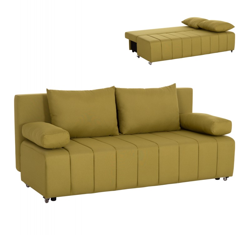 ΚΑΝΑΠΕΣ ΚΡΕΒΑΤΙ ΤΡΙΘΕΣΙΟΣ KEND HM3313.07 ΥΦΑΣΜΑ ΣΕ ΛΑΧΑΝΙ 188x85x82Υεκ.