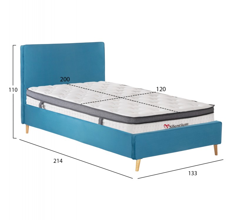 ΚΡΕΒΑΤΙ ΗΜΙΔΙΠΛΟ ΜΕ ΣΤΡΩΜΑ MAYLIN HM10802.01 ΒΕΛΟΥΔΟ ΤΙΡΚΟΥΑΖ--ΣΤΡΩΜΑ 120Χ200εκ