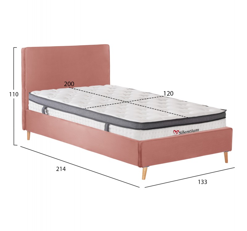 ΚΡΕΒΑΤΙ ΗΜΙΔΙΠΛΟ ΜΕ ΣΤΡΩΜΑ MAYLIN HM10802 ΒΕΛΟΥΔΟ ΣΑΠΙΟ ΜΗΛΟ--ΣΤΡΩΜΑ 120Χ200εκ