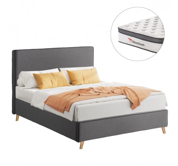 ΚΡΕΒΑΤΙ ΗΜΙΔΙΠΛΟ ΜΕ ΣΤΡΩΜΑ MAYLIN HM10802.02 ΓΚΡΙ ΥΦΑΣΜΑ--ΣΤΡΩΜΑ 120Χ200εκ