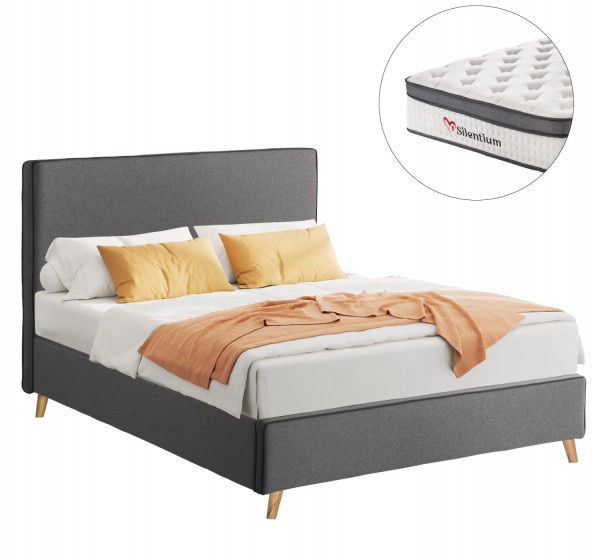 ΚΡΕΒΑΤΙ ΗΜΙΔΙΠΛΟ ΜΕ ΣΤΡΩΜΑ MAYLIN HM10802.02 ΓΚΡΙ ΥΦΑΣΜΑ--ΣΤΡΩΜΑ 120Χ200εκ