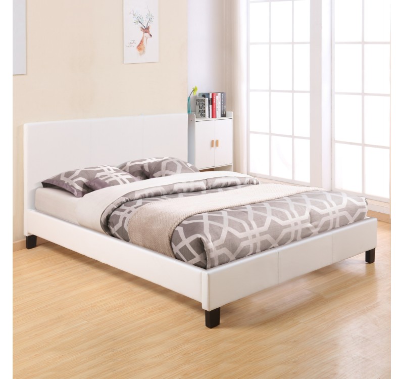 ΚΡΕΒΑΤΙ ΜΕ ΣΤΡΩΜΑ BECCA HM10803.01 ΛΕΥΚΟ PU--ΓΙΑ 150x200εκ