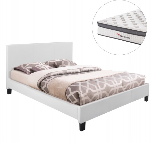 ΚΡΕΒΑΤΙ ΜΕ ΣΤΡΩΜΑ BECCA HM10803.01 ΛΕΥΚΟ PU--ΓΙΑ 150x200εκ