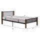 ΚΡΕΒΑΤΙ ΜΕ ΣΤΡΩΜΑ RAYVEN HM10754.02 ΜΕΤΑΛΛΟ & RUBBERWOOD ΣΕ DIRTY OAK--ΣΤΡΩΜΑ 90Χ190