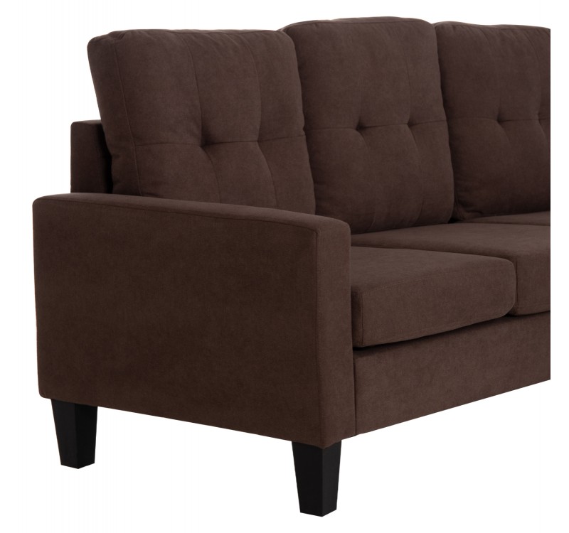 ΚΑΝΑΠΕΣ ΓΩΝΙΑ ΑΝΑΣΤΡΕΨΙΜΗ MEGGY HM3297.12 ΚΑΦΕ ΥΦΑΣΜΑ 184.5x129x86Yεκ.