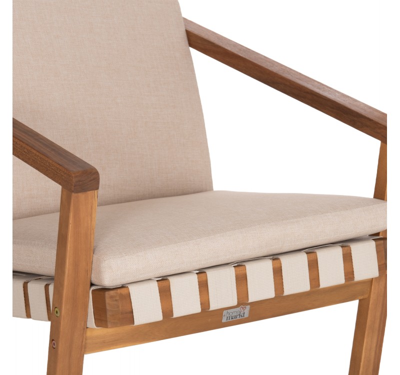 LOUNGE ΣΕΤ ΕΞ.ΧΩΡΟΥ 3ΤΜΧ DAME HM10982 ΞΥΛΟ ΑΚΑΚΙΑΣ--ΣΧΟΙΝΙ STRAP & ΜΑΞΙΛΑΡΙΑ ΣΕ ΜΠΕΖ
