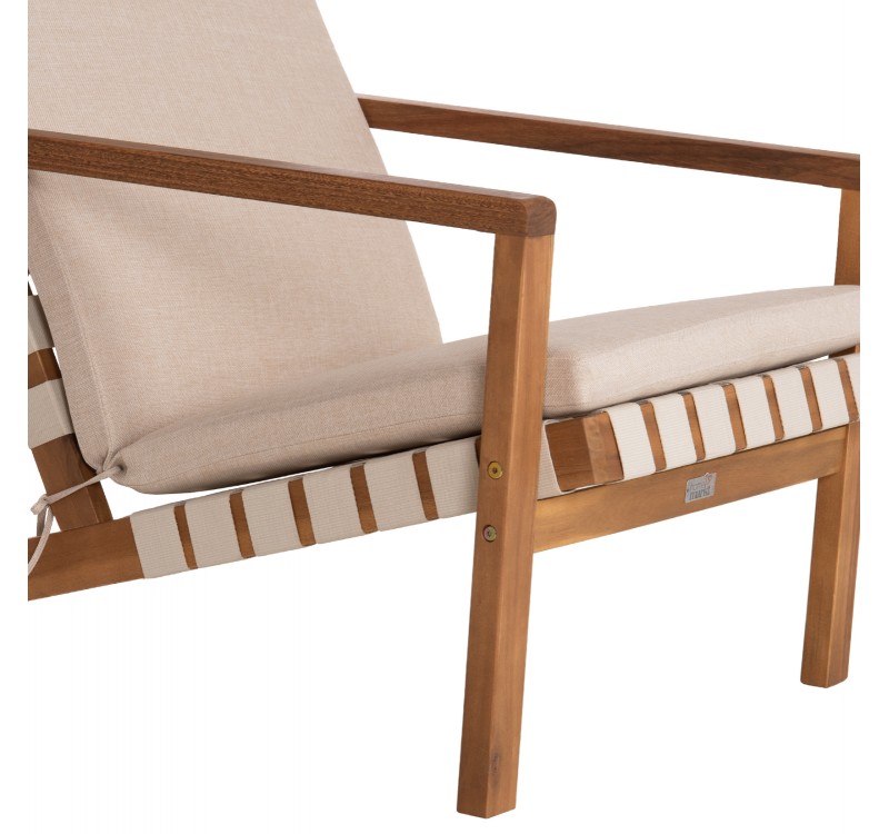 LOUNGE ΣΕΤ ΕΞ.ΧΩΡΟΥ 3ΤΜΧ DAME HM10982 ΞΥΛΟ ΑΚΑΚΙΑΣ--ΣΧΟΙΝΙ STRAP & ΜΑΞΙΛΑΡΙΑ ΣΕ ΜΠΕΖ