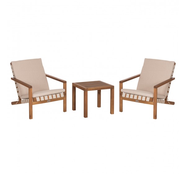 LOUNGE ΣΕΤ ΕΞ.ΧΩΡΟΥ 3ΤΜΧ DAME HM10982 ΞΥΛΟ ΑΚΑΚΙΑΣ--ΣΧΟΙΝΙ STRAP & ΜΑΞΙΛΑΡΙΑ ΣΕ ΜΠΕΖ