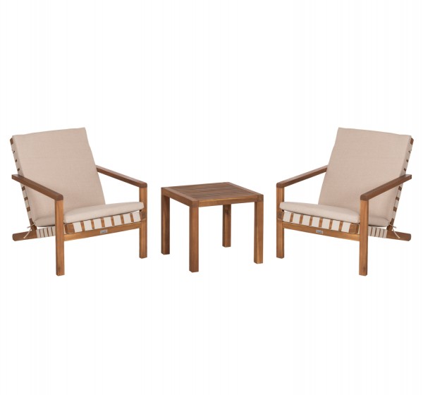 LOUNGE ΣΕΤ ΕΞ.ΧΩΡΟΥ 3ΤΜΧ DAME HM10982 ΞΥΛΟ ΑΚΑΚΙΑΣ--ΣΧΟΙΝΙ STRAP & ΜΑΞΙΛΑΡΙΑ ΣΕ ΜΠΕΖ