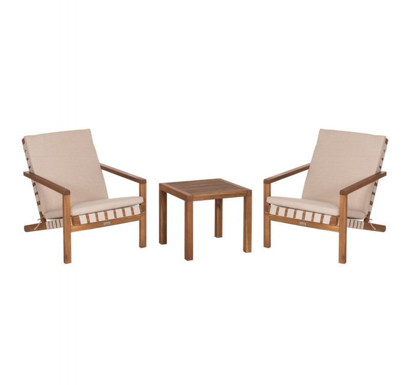 LOUNGE ΣΕΤ ΕΞ.ΧΩΡΟΥ 3ΤΜΧ DAME HM10982 ΞΥΛΟ ΑΚΑΚΙΑΣ--ΣΧΟΙΝΙ STRAP & ΜΑΞΙΛΑΡΙΑ ΣΕ ΜΠΕΖ