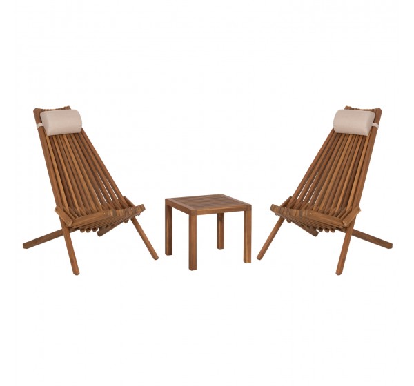 LOUNGE ΣΕΤ ΕΞ.ΧΩΡΟΥ 3ΤΜΧ SHIGAN HM10993 ΞΥΛΟ ΑΚΑΚΙΑΣ--ΜΑΞΙΛΑΡI ΚΕΦΑΛΗΣ ΣΕ ΜΠΕΖ