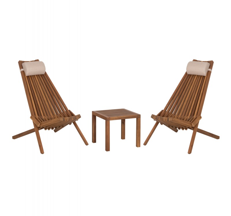 LOUNGE ΣΕΤ ΕΞ.ΧΩΡΟΥ 3ΤΜΧ SHIGAN HM10993 ΞΥΛΟ ΑΚΑΚΙΑΣ--ΜΑΞΙΛΑΡI ΚΕΦΑΛΗΣ ΣΕ ΜΠΕΖ