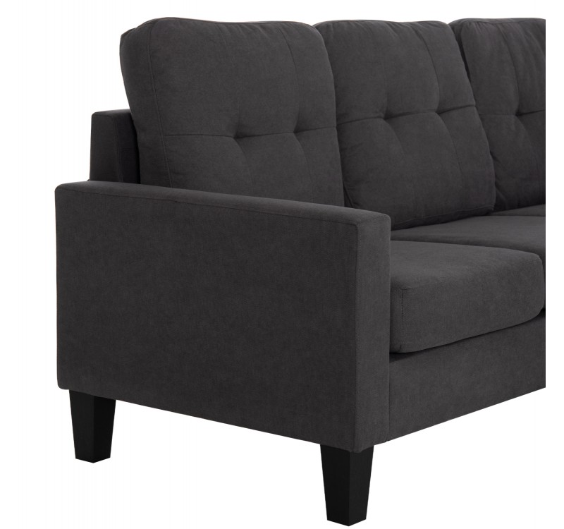 ΚΑΝΑΠΕΣ ΓΩΝΙΑ ΑΝΑΣΤΡΕΨΙΜΗ MEGGY HM3297.11 ΓΚΡΙ ΥΦΑΣΜΑ 184.5x75-129x86Yεκ.