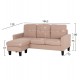 ΚΑΝΑΠΕΣ ΓΩΝΙΑ ΑΝΑΣΤΡΕΨΙΜΗ MEGGY HM3297.13 ΜΠΕΖ ΥΦΑΣΜΑ 184.5x75-129x86Yεκ.