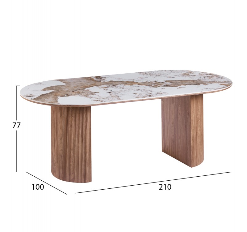 ΣΕΤ ΤΡΑΠΕΖΑΡΙΑΣ 7ΤΜΧ MARBLEX HM11391 ΚΕΡΑΜΙΚΟ TOP PANDORA--ΚΑΡΕΚΛΕΣ ΜΕ ΥΦΑΣΜΑ TAUPE