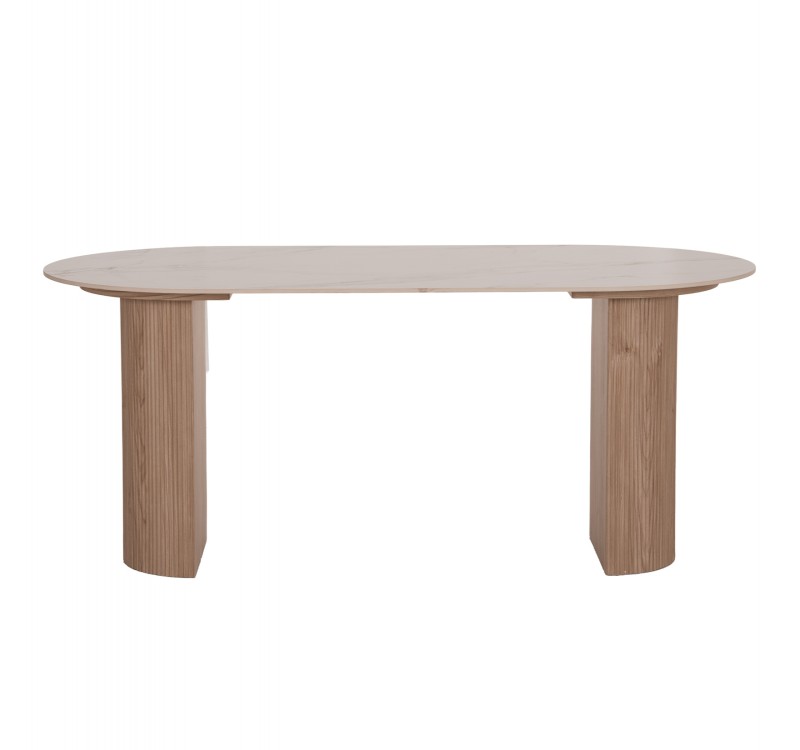 ΤΡΑΠΕΖΙ ΤΡΑΠΕΖΑΡΙΑΣ MELLOW HM18416 MDF ΠΟΔΙΑ ΣΕ ΦΥΣΙΚΟ--ΚΕΡΑΜΙΚΟ TOP 180x90x76Υεκ.