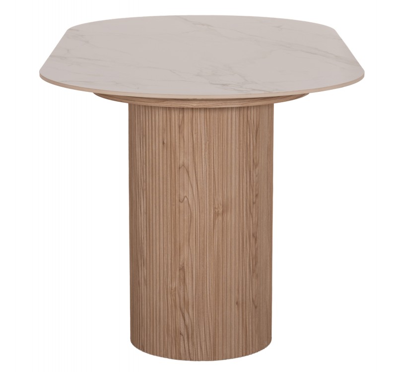 ΤΡΑΠΕΖΙ ΤΡΑΠΕΖΑΡΙΑΣ MELLOW HM18416 MDF ΠΟΔΙΑ ΣΕ ΦΥΣΙΚΟ--ΚΕΡΑΜΙΚΟ TOP 180x90x76Υεκ.