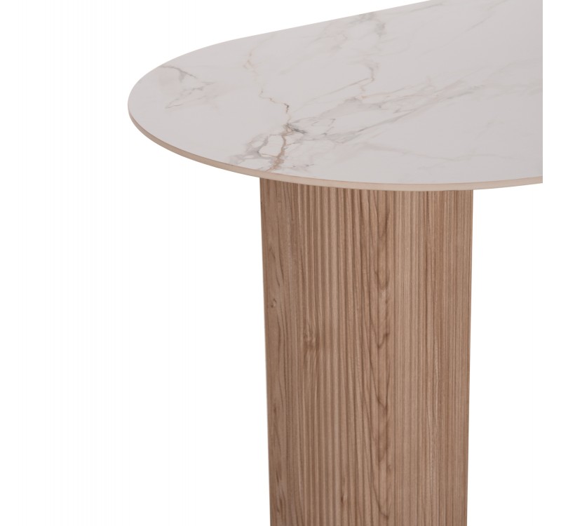 ΤΡΑΠΕΖΙ ΤΡΑΠΕΖΑΡΙΑΣ MELLOW HM18416 MDF ΠΟΔΙΑ ΣΕ ΦΥΣΙΚΟ--ΚΕΡΑΜΙΚΟ TOP 180x90x76Υεκ.