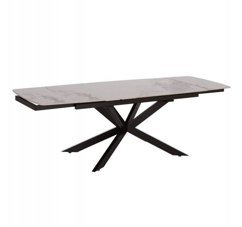 ΤΡΑΠΕΖΙ ΕΠΕΚΤΕΙΝΟΜΕΝΟ AIRA HM18411 ΚΕΡΑΜΙΚΟ TOP ΣΕ ΛΕΥΚΟ/ΚΑΦΕ ΜΑΡΜΑΡΟ 165/240x90x76Υεκ
