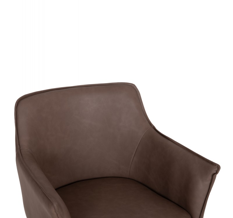 ΠΟΛΥΘΡΟΝΑ ΤΡΑΠΕΖΑΡΙΑΣ MELL HM18417.02 PU ΣΕ SMOKY ΚΑΦΕ--ΜΕΤΑΛ.ΠΟΔΙΑ 56x54x76Υεκ.