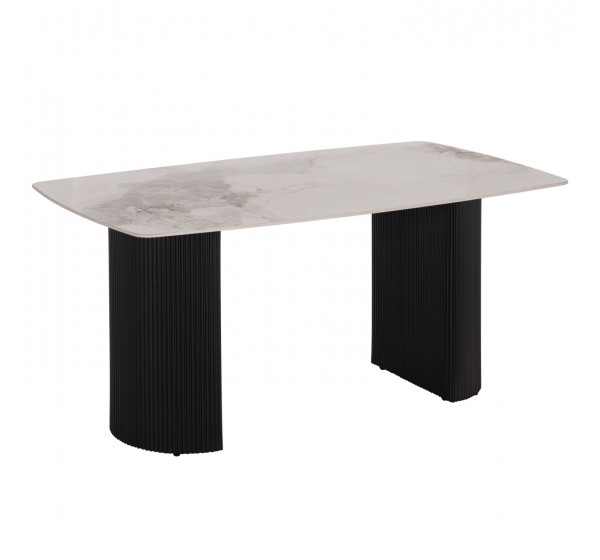 ΤΡΑΠΕΖΙ ΤΡΑΠΕΖΑΡΙΑΣ MINAO HM18418 MDF ΠΟΔΙΑ ΣΕ ΣΚΟΥΡΟ ΓΚΡΙ--ΚΕΡΑΜΙΚΟ TOP 160x90x75Υεκ