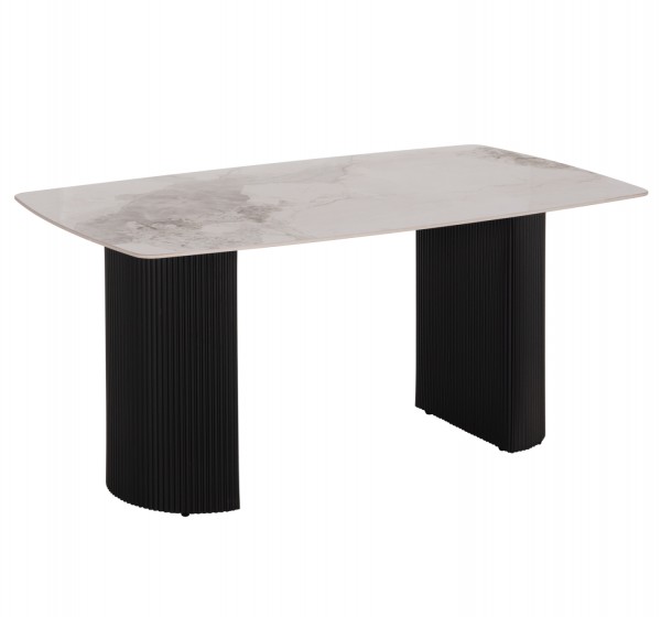 ΤΡΑΠΕΖΙ ΤΡΑΠΕΖΑΡΙΑΣ MINAO HM18418 MDF ΠΟΔΙΑ ΣΕ ΣΚΟΥΡΟ ΓΚΡΙ--ΚΕΡΑΜΙΚΟ TOP 160x90x75Υεκ