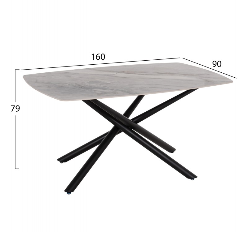 ΤΡΑΠΕΖΙ ΤΡΑΠΕΖΑΡΙΑΣ ISKA HM18420 ΚΕΡΑΜΙΚΟ TOP ΣΕ ΛΕΥΚΟ/ΚΑΦΕ ΜΑΡΜΑΡΟ 160x90x79Υεκ