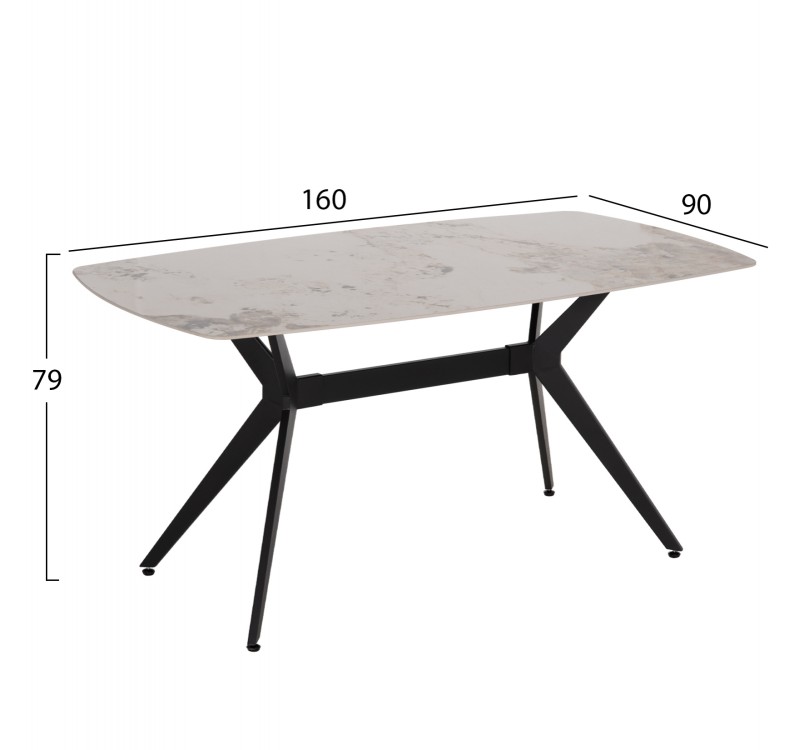 ΤΡΑΠΕΖΙ ΤΡΑΠΕΖΑΡΙΑΣ AIKA HM18421 ΚΕΡΑΜΙΚΟ TOP ΣΕ ΛΕΥΚΟ/ΧΡΥΣΟ ΜΑΡΜΑΡΟ 160x90x79Υεκ
