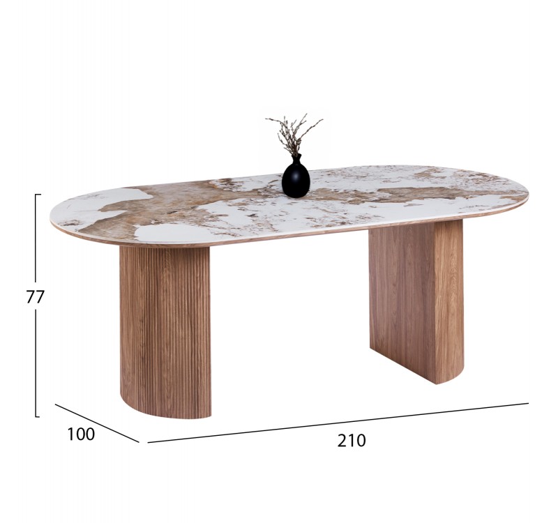 ΣΕΤ ΤΡΑΠΕΖΑΡΙΑΣ 7ΤΜΧ MARBLEX HM11394.03 ΚΕΡΑΜΙΚΟ TOP PANDORA--ΚΑΡΕΚΛΕΣ ΥΦΑΣΜΑ TAUPE