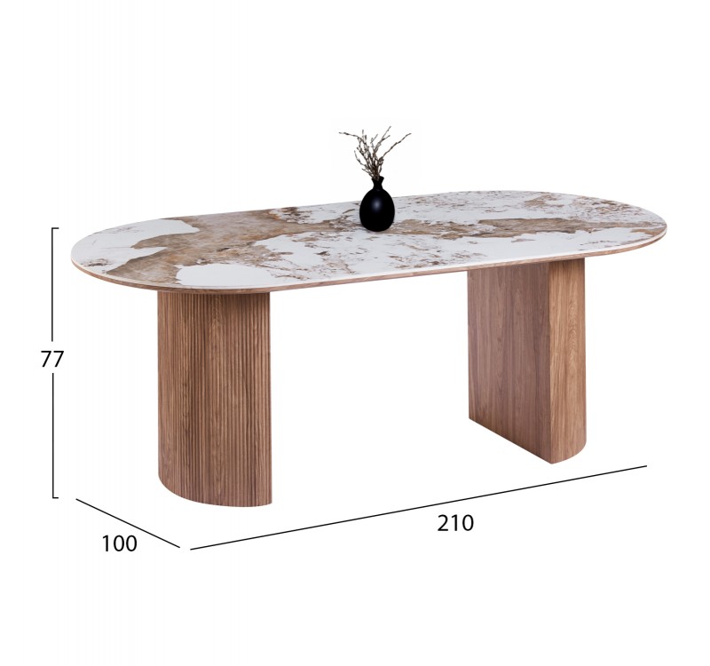 ΣΕΤ ΤΡΑΠΕΖΑΡΙΑΣ 7ΤΜΧ DETTON HM12100.02 ΚΕΡΑΜΙΚΟ TOP PANDORA--ΥΦΑΣΜΑ ΜΠΕΖ/ΚΑΦΕ