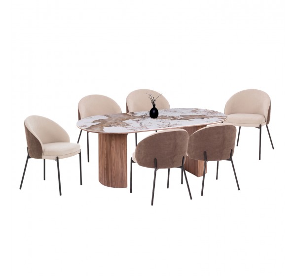 ΣΕΤ ΤΡΑΠΕΖΑΡΙΑΣ 7ΤΜΧ DETTON HM12100.02 ΚΕΡΑΜΙΚΟ TOP PANDORA--ΥΦΑΣΜΑ ΜΠΕΖ/ΚΑΦΕ