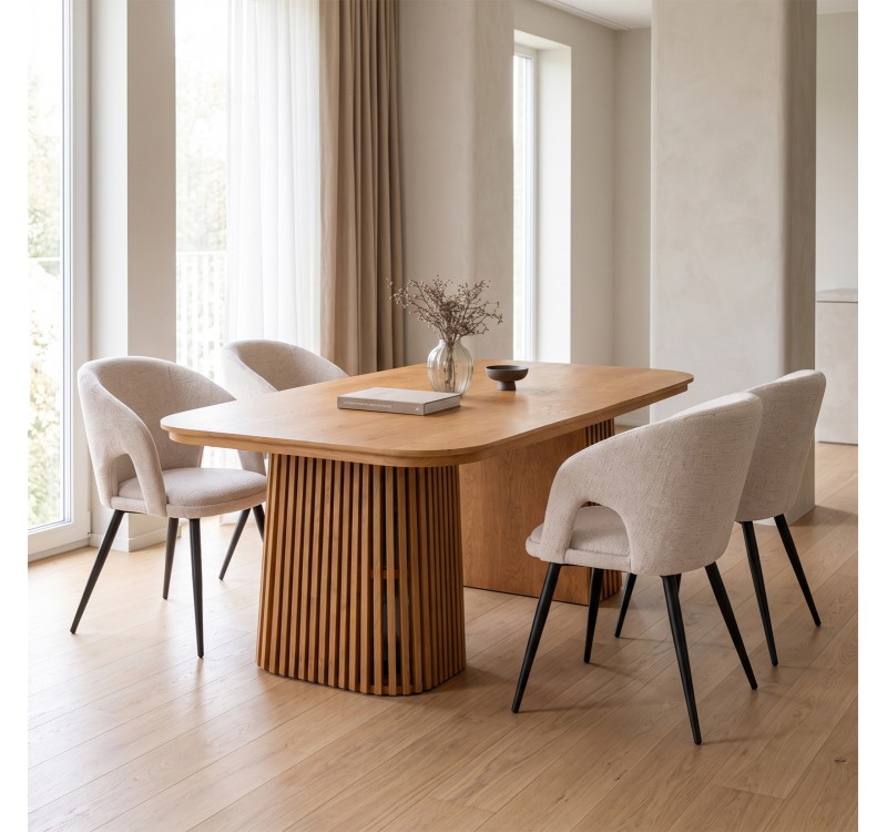 ΣΕΤ ΤΡΑΠΕΖΑΡΙΑΣ 5ΤΜΧ ΕΠΕΚΤΕΙΝΟΜΕΝΟ CORNEL HM12105.02 MDF--ΥΦΑΣΜΑ ΜΠΕΖ