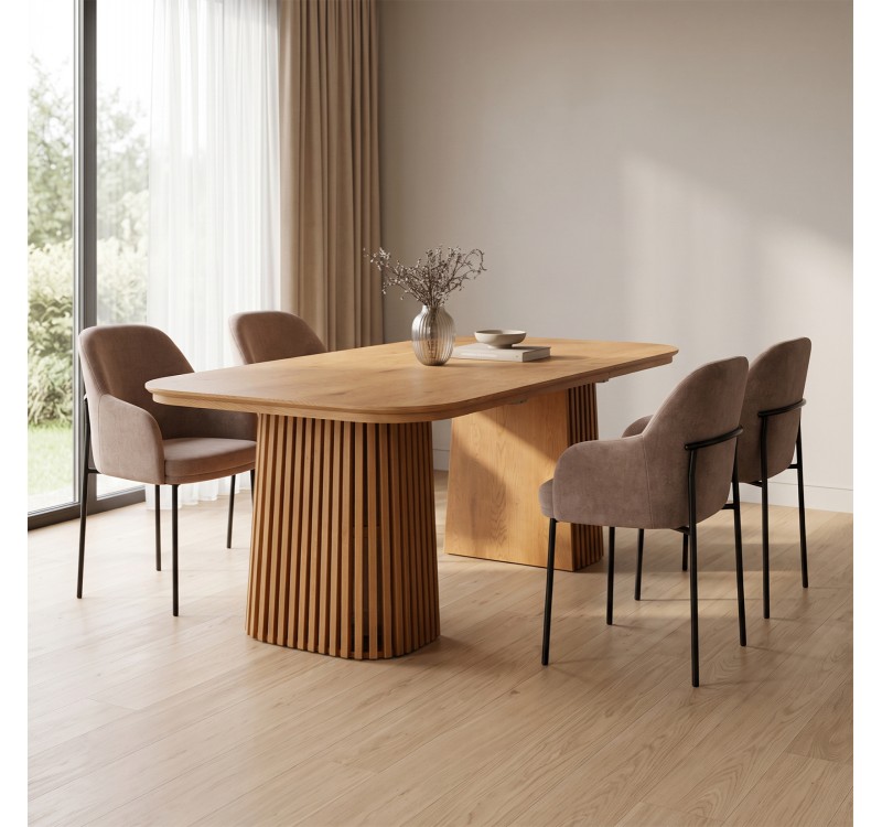 ΣΕΤ ΤΡΑΠΕΖΑΡΙΑΣ 5ΤΜΧ ΕΠΕΚΤΕΙΝΟΜΕΝΟ VERLO HM12106.03 MDF--ΥΦΑΣΜΑ TAUPE
