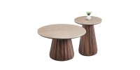 ΤΡΑΠΕΖΙΑ ΣΑΛΟΝΙΟΥ 2ΤΜΧ WALDEN HM12108 ΚΕΡΑΜΙΚΑ TOP--MDF ΒΑΣΕΙΣ Φ80+Φ46εκ.