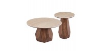 ΤΡΑΠΕΖΙΑ ΣΑΛΟΝΙΟΥ 2ΤΜΧ VENERA HM12109 ΚΕΡΑΜΙΚΑ TOP--MDF ΒΑΣΕΙΣ Φ80+Φ45εκ.