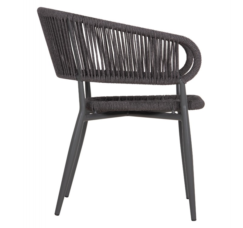 ΠΟΛΥΘΡΟΝΑ ΑΛΟΥΜΙΝΙΟΥ EULO HM5783.21 ΓΚΡΙ-TWISTED RATTAN ΓΚΡΙ 57x63x77Υεκ.