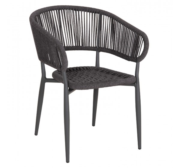 ΠΟΛΥΘΡΟΝΑ ΑΛΟΥΜΙΝΙΟΥ EULO HM5783.21 ΓΚΡΙ-TWISTED RATTAN ΓΚΡΙ 57x63x77Υεκ.