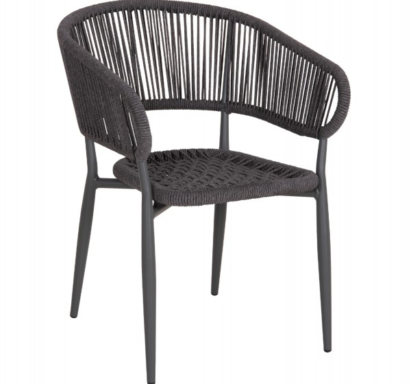 ΠΟΛΥΘΡΟΝΑ ΑΛΟΥΜΙΝΙΟΥ EULO HM5783.21 ΓΚΡΙ-TWISTED RATTAN ΓΚΡΙ 57x63x77Υεκ.