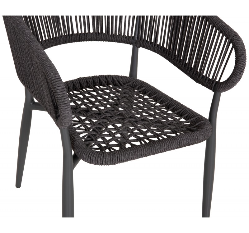 ΠΟΛΥΘΡΟΝΑ ΑΛΟΥΜΙΝΙΟΥ EULO HM5783.21 ΓΚΡΙ-TWISTED RATTAN ΓΚΡΙ 57x63x77Υεκ.