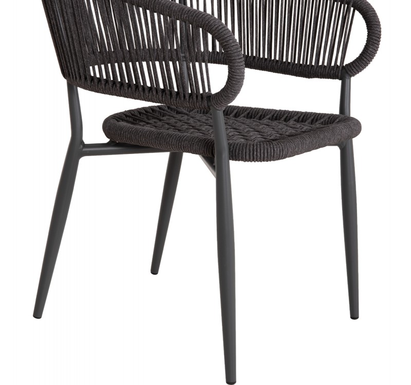 ΠΟΛΥΘΡΟΝΑ ΑΛΟΥΜΙΝΙΟΥ EULO HM5783.21 ΓΚΡΙ-TWISTED RATTAN ΓΚΡΙ 57x63x77Υεκ.