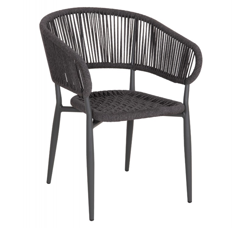 ΠΟΛΥΘΡΟΝΑ ΑΛΟΥΜΙΝΙΟΥ EULO HM5783.21 ΓΚΡΙ-TWISTED RATTAN ΓΚΡΙ 57x63x77Υεκ.