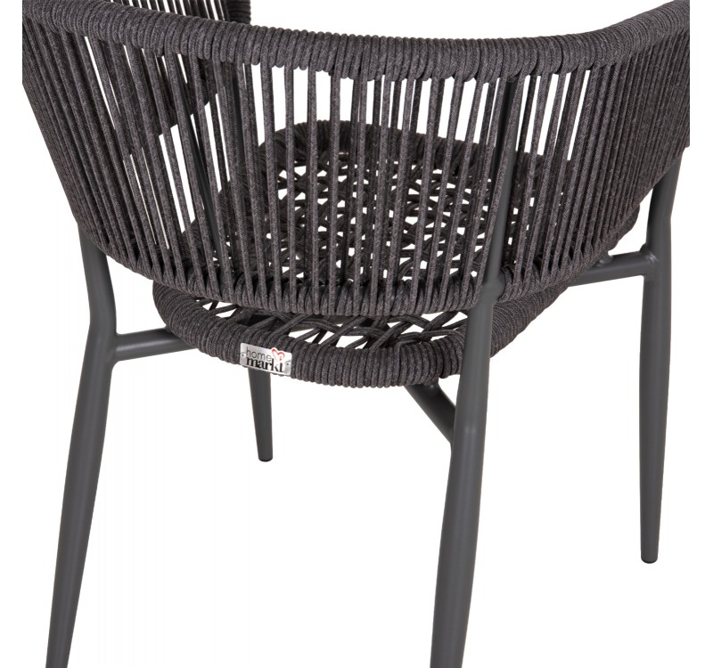 ΠΟΛΥΘΡΟΝΑ ΑΛΟΥΜΙΝΙΟΥ EULO HM5783.21 ΓΚΡΙ-TWISTED RATTAN ΓΚΡΙ 57x63x77Υεκ.