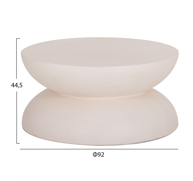 ΤΡΑΠΕΖΙ ΣΑΛΟΝΙΟΥ ANNA HM18158.02 FIBER CEMENT ΣΕ ΛΕΥΚΟ--Φ92x44.5Υεκ