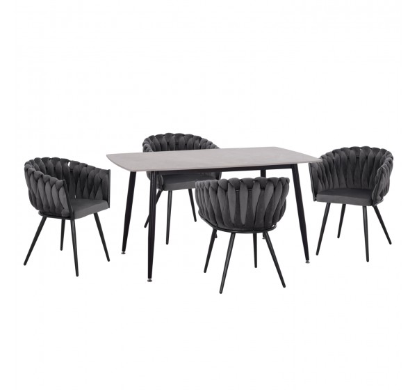 ΣΕΤ ΤΡΑΠΕΖΑΡΙΑΣ 5ΤΜΧ RAVEN HM12116.01 ΚΕΡΑΜΙΚΟ TOP ΓΚΡΙ ΜΑΡΜΑΡΟ--ΓΚΡΙ ΒΕΛΟΥΔΟ