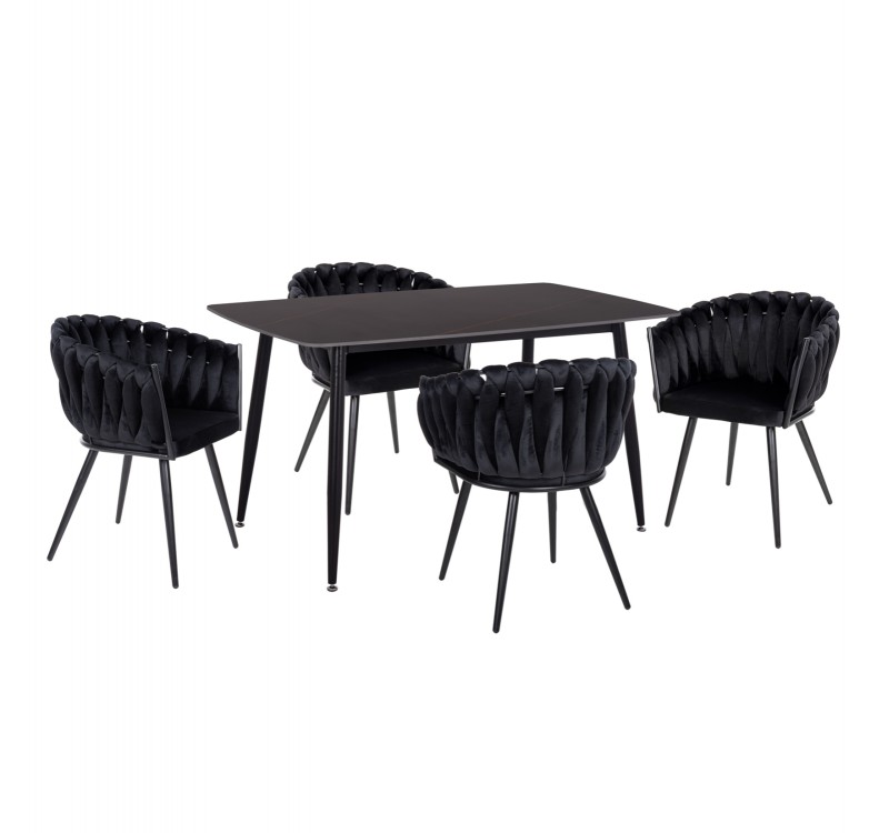 ΣΕΤ ΤΡΑΠΕΖΑΡΙΑΣ 5ΤΜΧ RAVEN HM12116.03 ΚΕΡΑΜΙΚΟ TOP ΜΑΥΡΟ ΜΑΡΜΑΡΟ--ΜΑΥΡΟ ΒΕΛΟΥΔΟ