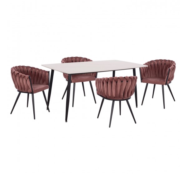 ΣΕΤ ΤΡΑΠΕΖΑΡΙΑΣ 5ΤΜΧ RAVEN HM12117.01 ΚΕΡΑΜΙΚΟ TOP ΛΕΥΚΟ ΜΑΡΜΑΡΟ--ΣΑΠΙΟ ΜΗΛΟ ΒΕΛΟΥΔΟ