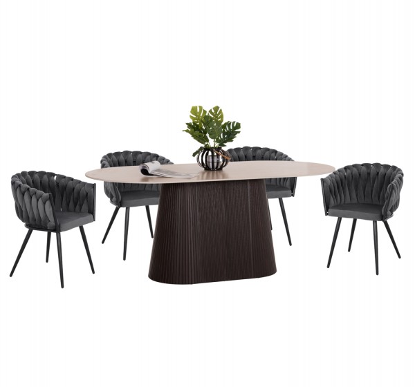 ΣΕΤ ΤΡΑΠΕΖΑΡΙΑΣ 5ΤΜΧ CATER HM12118.01 ΚΕΡΑΜΙΚΟ TOP ΟΒΑΛ--ΓΚΡΙ ΒΕΛΟΥΔΟ