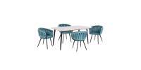 ΣΕΤ ΤΡΑΠΕΖΑΡΙΑΣ 5ΤΜΧ RAVEN HM12121.01 ΚΕΡΑΜΙΚΟ TOP ΛΕΥΚΟ ΜΑΡΜΑΡΟ--ΤΙΡΚΟΥΑΖ ΒΕΛΟΥΔΟ